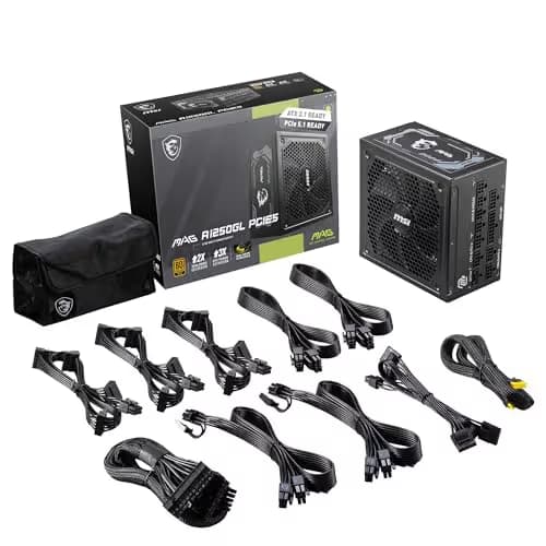 MSI MAG A1250GL PCIE5 Black 1250W Fully Modular 80+ Gold ATX image