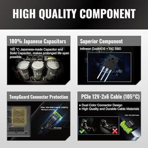 ASRock Taichi TC-1650T Black / Silver ATX 1650W Fully Modular 80+ Titanium Certified image