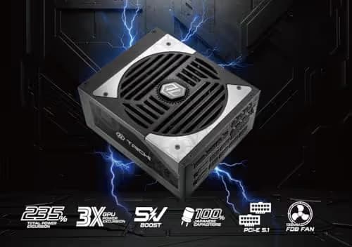 ASRock Taichi TC-1650T Black / Silver ATX 1650W Fully Modular 80+ Titanium Certified image