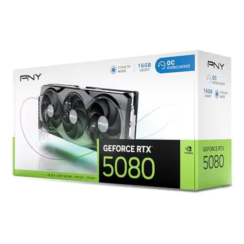 PNY GeForce RTX 5080 16GB Overclocked Triple Fan GDDR7 image