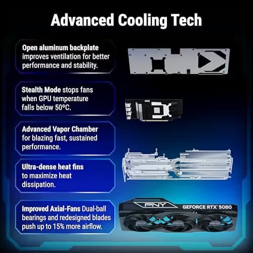 PNY GeForce RTX 5080 16GB Overclocked Triple Fan GDDR7 image