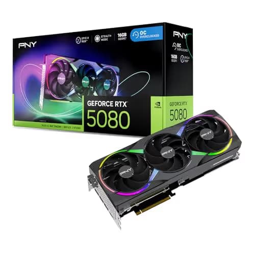PNY GeForce RTX 5080 16GB ARGB EPIC-X RGB Overclocked Triple Fan GDDR7 main image