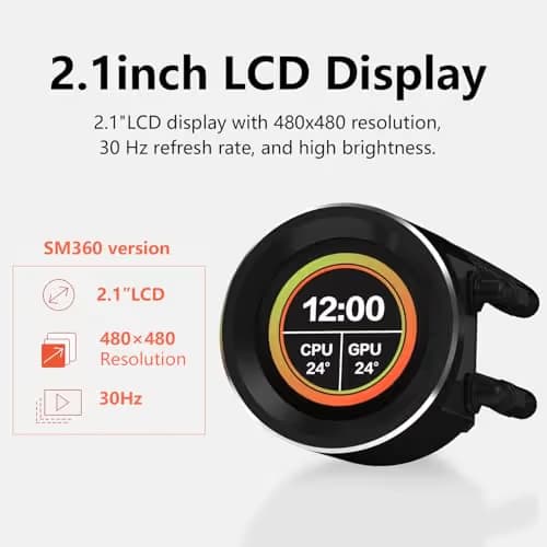 SAMA SM360 Water 360mm LCD 71.1 CFM Black image