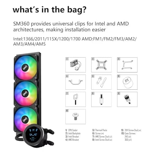 SAMA SM360 Water 360mm LCD 71.1 CFM Black image