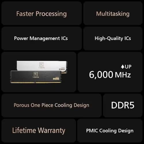 TEAMGROUP T-Create Expert Black / Gold DDR5-6400 CL32 96GB (2x48GB) image