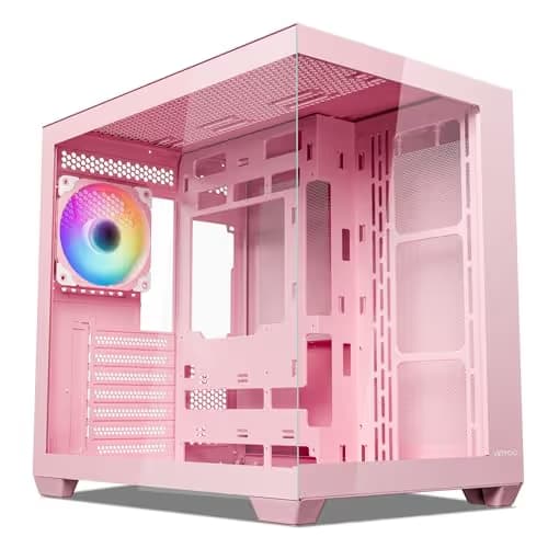 Vetroo AL900 ATX Mid Tower Pink with Tempered Glass Side Panel and USB 3.2 Gen 1 Type-A, USB 2.0 Type-A Front Panel main image