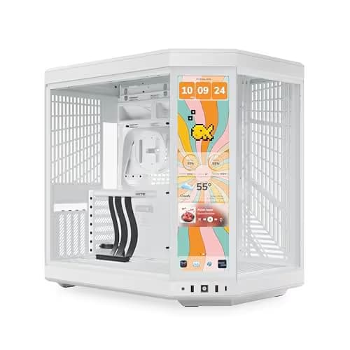 HYTE - Y70 Touch Infinite Dual Chamber ATX Mid Tower Modern Aesthetic Case with Integrated 2.5K IPS Touchscreen - Snow White main image