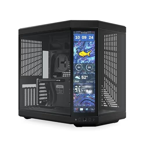 HYTE - Y70 touch infinite Dual Chamber ATX Mid Tower Modern Aesthetic Case With Integrated 2.5K IPS Touchscreen - Pitch Black image