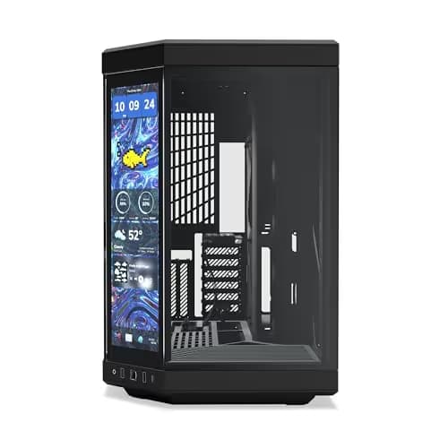 HYTE - Y70 touch infinite Dual Chamber ATX Mid Tower Modern Aesthetic Case With Integrated 2.5K IPS Touchscreen - Pitch Black image