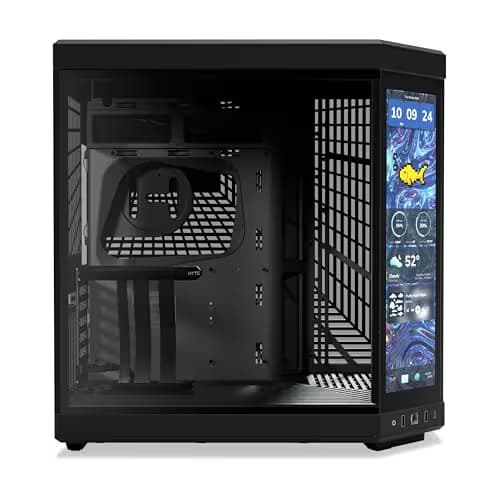 HYTE - Y70 touch infinite Dual Chamber ATX Mid Tower Modern Aesthetic Case With Integrated 2.5K IPS Touchscreen - Pitch Black image