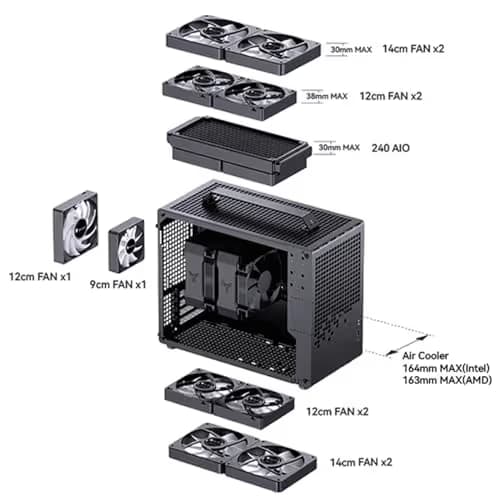 Jonsbo Jonsplus Z20 Micro ATX Desktop White Tempered Glass Side Panel, USB 3.2 Gen 2 Type-C, USB 3.2 Gen 1 Type-A image