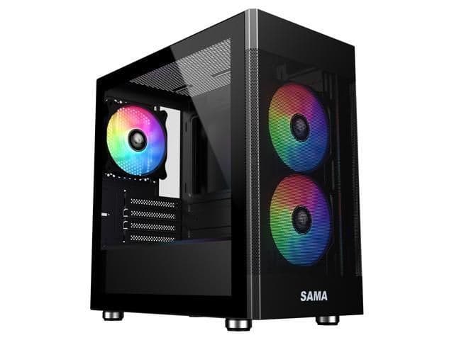 SAMA ARGB-Q5 Micro ATX Mini Tower Black Tempered Glass main image