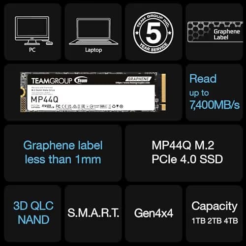 TEAMGROUP MP44Q 2TB SSD M.2 PCIe 4.0 NVMe image