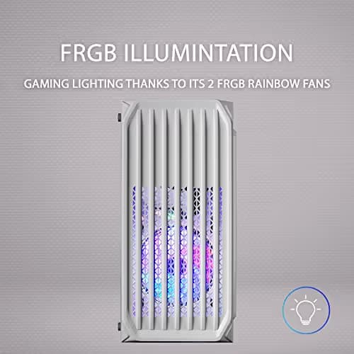 Mars Gaming MC-S2 ATX Mid Tower White with Acrylic Side Panel, USB 2.0 Type-A Front Panel, and 300 x 185 x 351 Dimensions image