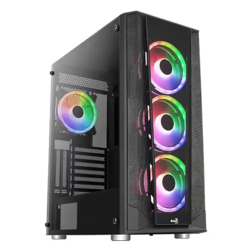 Aerocool Prism V2 RGB ATX Mid Tower Black with Tempered Glass main image