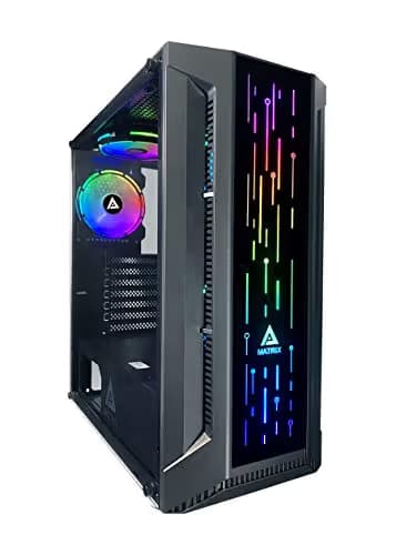 Apevia Matrix ATX Mid Tower Black with Tempered Glass Side Panel and USB 3.2 Gen 1 Type-A USB 2.0 Type-A main image