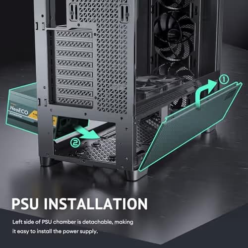 Antec FLUX PRO ATX Full Tower White / Brown Tempered Glass Side Panel, USB 3.2 Gen 2 Type-C, USB 3.2 Gen 1 Type-A image