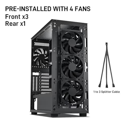 DARKROCK Classico Storage Master ATX Mid Tower Black Mesh Side Panel image