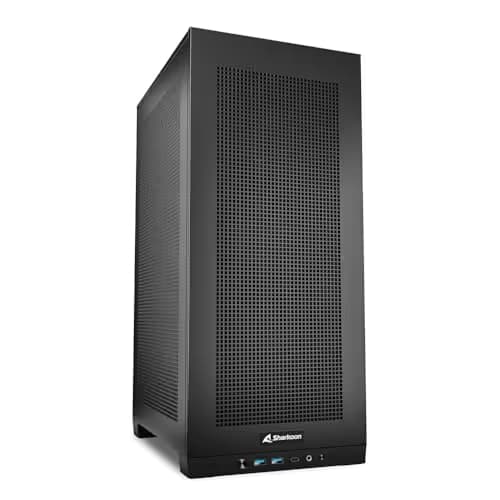 SHARKOON Rebel C20 Mini-ITX Desktop Black with Mesh Side Panel and USB 3.2 Gen 2 Type-C, USB 3.2 Gen 1 Type-A main image