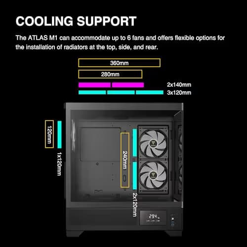 GAMDIAS ATLAS M1 ATX Mid Tower Black Tempered Glass Side Panel image