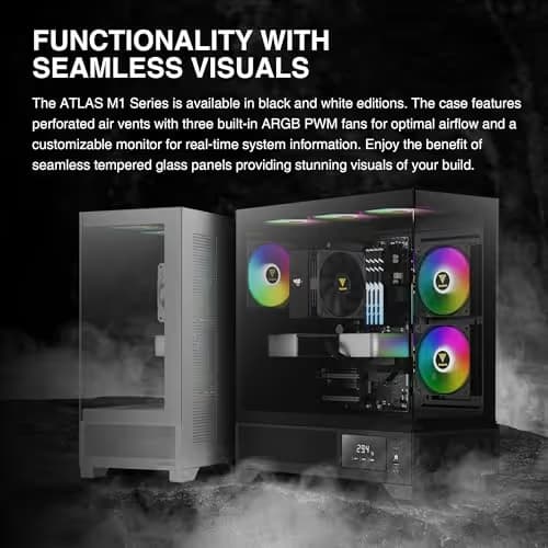 GAMDIAS ATLAS M1 ATX Mid Tower Black Tempered Glass Side Panel image