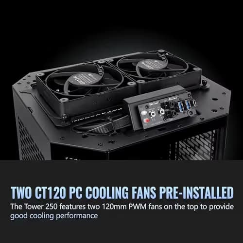 Thermaltake The Tower 250 Mini-ITX Tower Black with Tempered Glass Side Panel and USB 3.2 Gen 2 Type-C USB 3.2 Gen 1 Type-A image