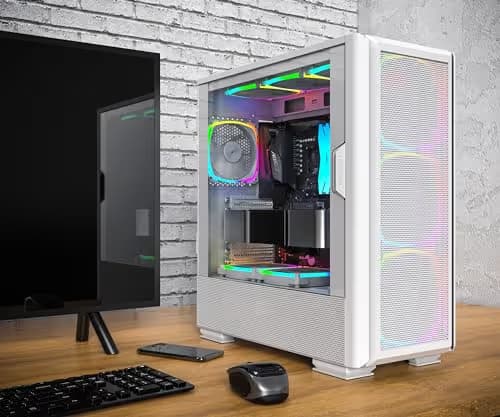 Montech SKY TWO GX E-ATX Mid Tower with Tempered Glass Side Panel - White image