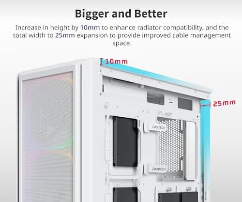 Montech SKY TWO GX E-ATX Mid Tower with Tempered Glass Side Panel - White image