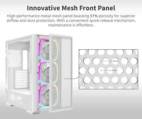Montech SKY TWO GX E-ATX Mid Tower with Tempered Glass Side Panel - White image