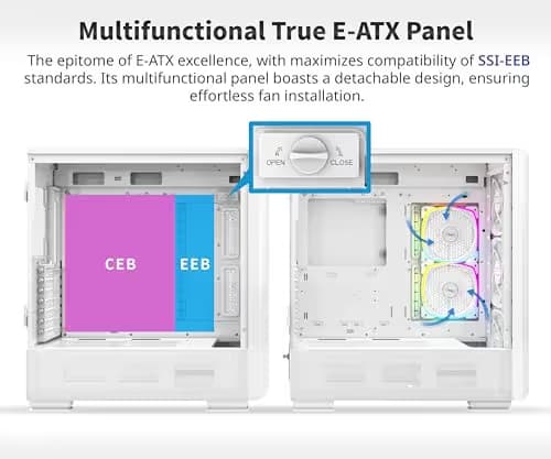 Montech SKY TWO GX E-ATX Mid Tower with Tempered Glass Side Panel - White image