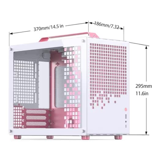 Jonsbo Jonsplus Z20 Micro ATX Desktop Pink / White with Tempered Glass Side Panel and USB 3.2 Gen 2 Type-C, USB 3.2 Gen 1 Type-A image