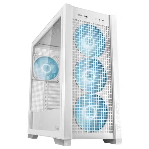 Asus TUF Gaming GT302 ARGB ATX Mid Tower White Tempered Glass Side Panel, ARGB image