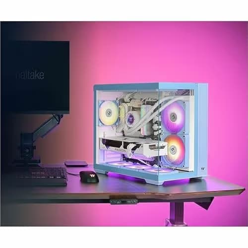 Thermaltake View 380 ARGB ATX Mid Tower Blue with Tinted Tempered Glass Side Panel and USB 3.2 Gen 2 Type-C / USB 3.2 Gen 1 Type-A image
