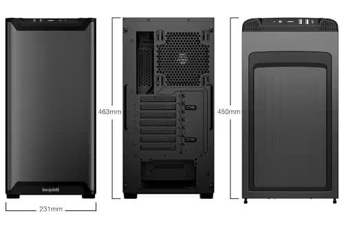 be quiet! Pure Base 501 Airflow ATX Mid Tower Black Tempered Glass Side Panel, USB 3.2 Gen 2 Type-C, USB 3.2 Gen 1 Type-A image