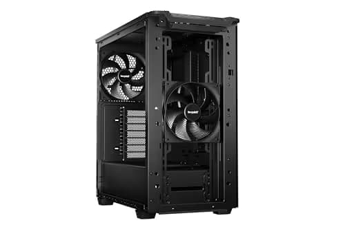 be quiet! Pure Base 501 Airflow ATX Mid Tower Black Tempered Glass Side Panel, USB 3.2 Gen 2 Type-C, USB 3.2 Gen 1 Type-A image