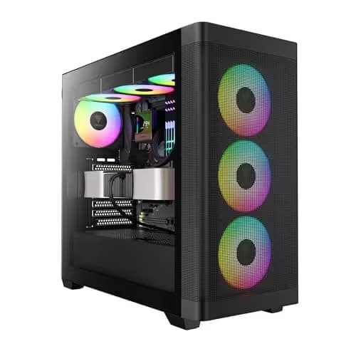 GAMDIAS ATHENA M3 ATX Mid Tower Black with Tempered Glass Side Panel and USB 3.2 Gen 2 Type-C, USB 3.2 Gen 1 Type-A image