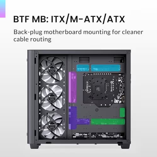 Jonsbo TK-3 ATX Mid Tower Black Tempered Glass Side Panel, USB 3.2 Gen 2 Type-C, USB 3.2 Gen 1 Type-A image