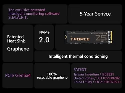 TEAMGROUP T-Force Cardea Z540 4TB M.2-2280 SSD PCIe 5.0 X4 NVMe image