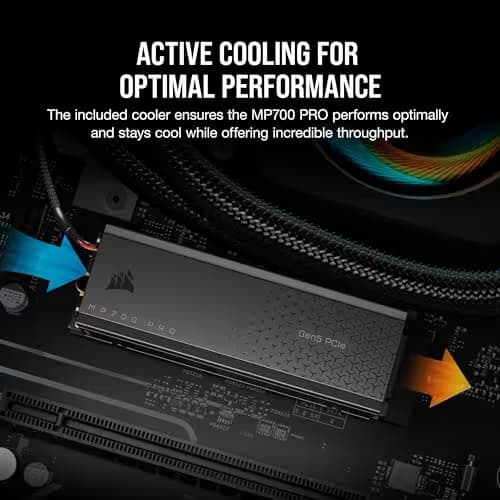 Corsair MP700 PRO w/Heatsink 1TB SSD M.2-2280 PCIe 5.0 x4 NVMe image