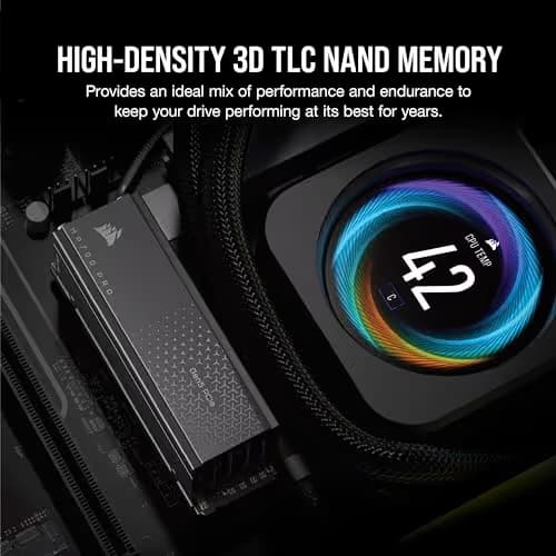 Corsair MP700 PRO w/Heatsink 1TB SSD M.2-2280 PCIe 5.0 x4 NVMe image