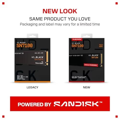 Western Digital WD_BLACK SN7100 500GB SSD M.2 PCIe 4.0 NVMe image
