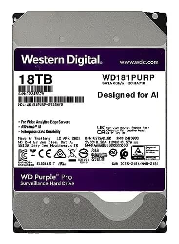Western Digital Purple Pro 18TB HDD 7200RPM 3.5" SATA image