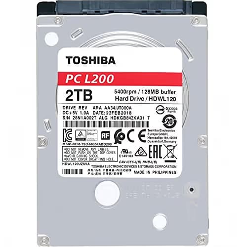 Toshiba L200 2TB 2.5" HDD 5400RPM SATA Internal image