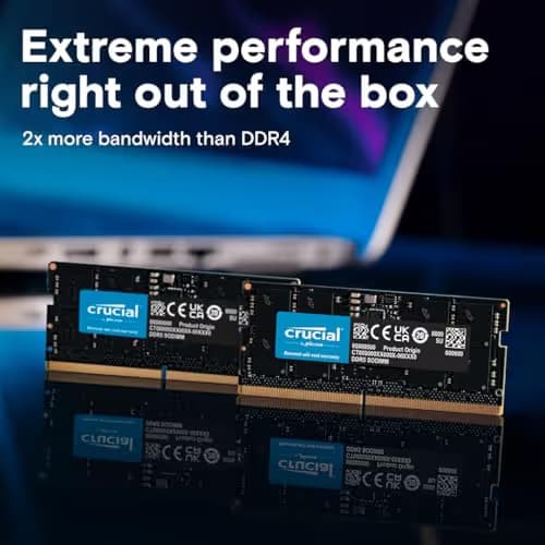 Crucial CT2K8G48C40S5 Black SODIMM DDR5-4800 CL40 16GB (2x8GB) image