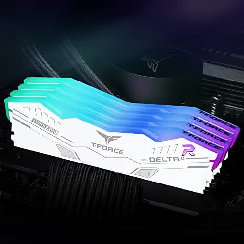 TEAMGROUP T-Force DELTAα RGB White DDR5-6000 CL38 32GB (2x16GB) image