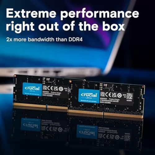 Crucial CT16G48C40S5 Black SODIMM DDR5-4800 CL40 16GB (1x16GB) image