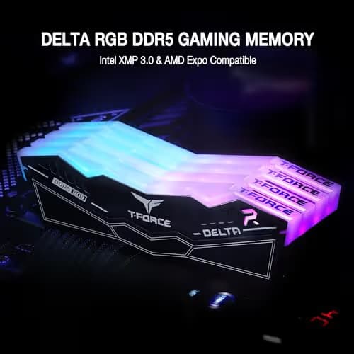 TEAMGROUP T-Force Delta RGB Black DDR5-6000 CL28 32GB (2x16GB) image