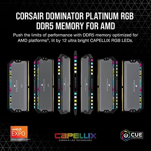 Corsair Dominator Platinum RGB Gray / Black DDR5-5200 CL40 32GB (2x16GB) image