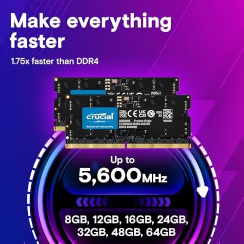 Crucial CT2K16G56C46S5 Black SODIMM DDR5-5600 CL46 32GB (2x16GB) image