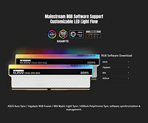 Klevv CRAS XR5 RGB White DDR5-7200 CL36 32GB (2x16GB) image